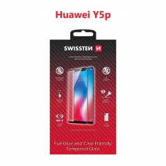 SKLO SWISSTEN FULL GLUE, COLOR FRAME, CASE FRIENDLY PRO HUAWEI Y5p ČERNÉ