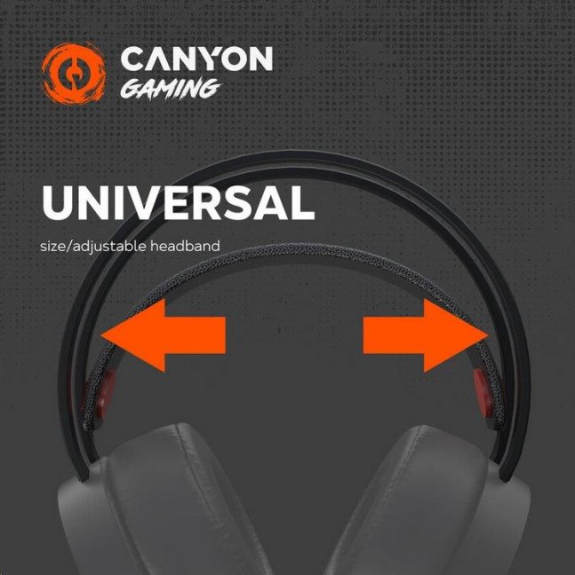 CANYON Herní headset Interceptor GH-8A, LED, PC/PS4/Xbox one, Deep bass, kabel 2m, USB+2x3,5F TRS jack + rozbočovač