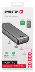 SWISSTEN POWER BANK 20000 mAh WORX PRO ČERNÁ