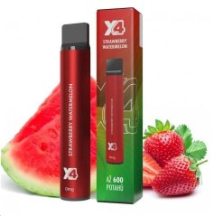 X4 Bar - jednorázová cigareta- 0mg - ZERO - Strawberry Watermelon (Jahoda a meloun)
