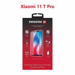 SKLO SWISSTEN FULL GLUE, COLOR FRAME, CASE FRIENDLY XIAOMI 11 T PRO ČERNÉ