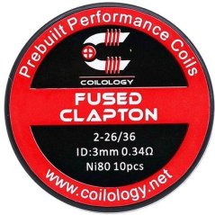 COILOLOGY FUSED CLAPTON PŘEDMOTANÉ SPIRÁLKY NI80 0,34OHM 10KS