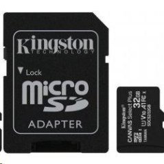 32GB microSDHC Kingston Canvas Select Plus A1 CL10 100MB/s + adapter