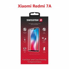 SKLO SWISSTEN FULL GLUE, COLOR FRAME, CASE FRIENDLY PRO XIAOMI REDMI 7A ČERNÉ