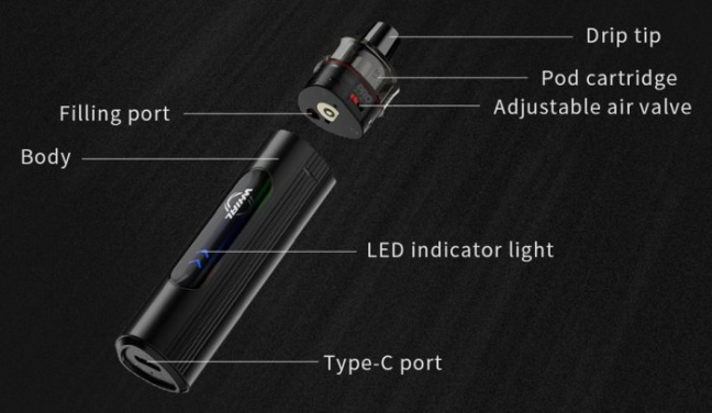 Uwell Whirl T1 Pod elektronická cigareta 1300mAh Grey 1ks