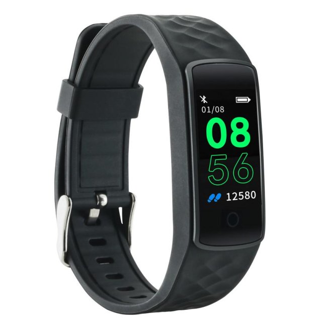 CANYON chytrý náramek, barevný 0,96" display, IP67, monitor tepu, režim Multi-sport, iOS a android, černá