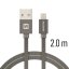 DATOVÝ KABEL SWISSTEN TEXTILE USB / LIGHTNING 2,0 M ŠEDÝ