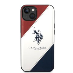 U.S. Polo PU Leather Double Horse Zadní Kryt pro iPhone 14 Plus Red/White/Navy