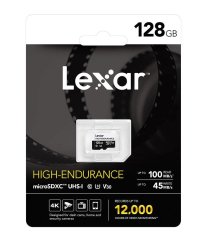 Lexar paměťová karta 128GB High-Endurance microSDHC/microSDXC™ UHS-I card, (čtení/zápis:100/45MB/s) C10 A1 V30 U3