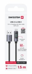 SWISSTEN LCD KABEL USB-A  / USB-C 1,5 M