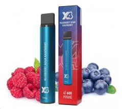 X4 Bar - jednorázová cigareta- 0mg - ZERO - Blueberry SourRaspberry (Borůvka, Malina)