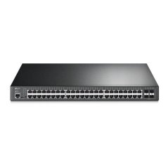 TP-LINK "JetStream™ 52-Port Gigabit L2+ Managed Switch with 48-Port PoE+PORT: 48× Gigabit PoE+ Ports, 4× Gigabit SFP Sl