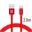 DATOVÝ KABEL SWISSTEN TEXTILE USB / MICRO USB 2,0 M ČERVENÝ