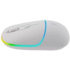 CANYON myš optická bezdrátová MW-22, RGB, 800/1200/1600 dpi, 4 tl, BT+2,4GHz, baterie 650mAh, snow white