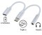 PremiumCord Převodník USB-C na audio konektor jack 3,5mm female + USB typ C konektor pro nabíjení