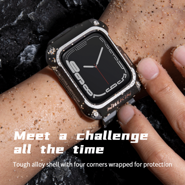 Nillkin DynaGuard Řemínek + Kryt pro Apple Watch Series 45mm 7/8/9 Gray