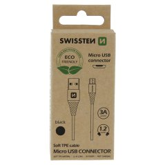 DATOVÝ KABEL SWISSTEN USB/MICRO USB ČERNÝ 1,2M  (ECO BALENÍ)