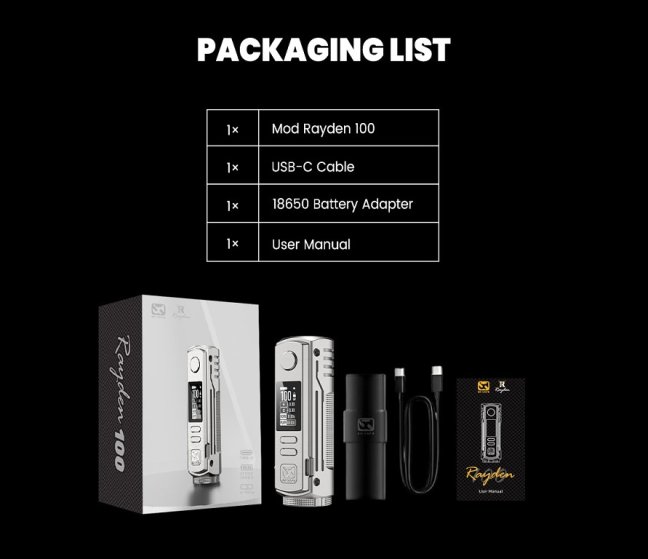 BD Vape Mod Rayden 100 V2 Champagne Gold