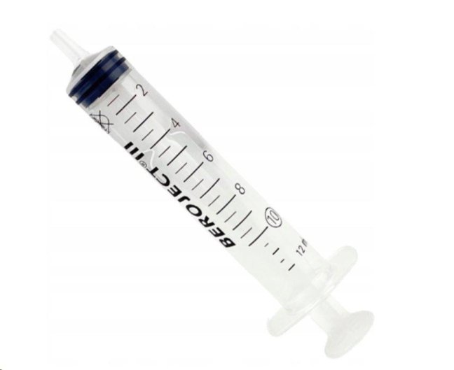 Injekční stříkačka s gumovým pístem 10 ml