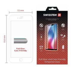 SKLO SWISSTEN FULL GLUE, COLOR FRAME, CASE FRIENDLY PRO APPLE IPHONE 7 PLUS/8 PLUS BÍLÉ
