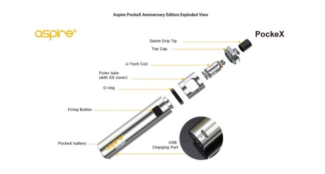 Aspire PockeX AIO (Anniversary Edition) - 1500mAh (Gold Gradient)