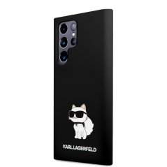 Karl Lagerfeld Liquid Silicone Choupette NFT Zadní Kryt pro Samsung Galaxy S24 Ultra Black