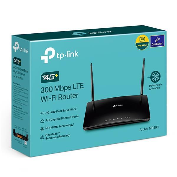 TP-LINK AC1200 4G LTE Advanced Cat6 Gigabit RouterBuild-In 300Mbps 4G+ LTE Advanced ModemSPEED: 867 Mbps at 5 GHz + 3