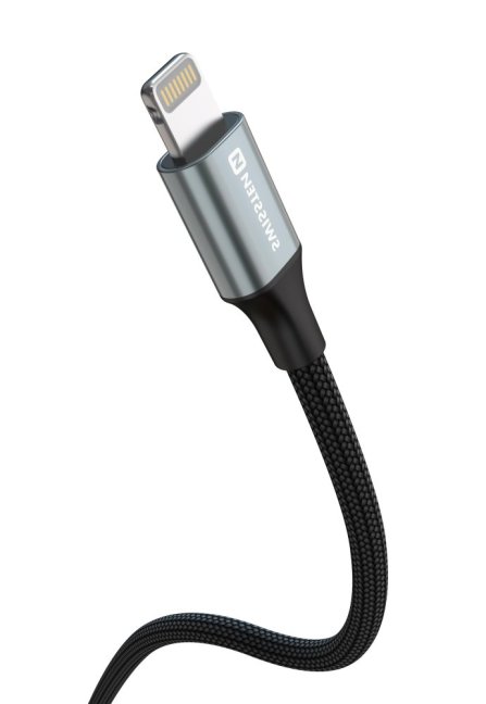 DATOVÝ KABEL SWISSTEN TEXTILE II USB-C / LIGHTNING 1,5 M ČERNÝ