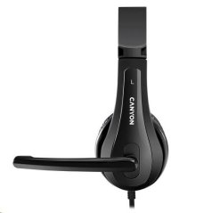 CANYON headset CHSU-1, lehký, USB připojení, černá