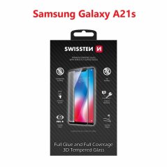 SKLO SWISSTEN ULTRA DURABLE 3D FULL GLUE GLASS PRO SAMSUNG A217 GALAXY A21s ČERNÉ