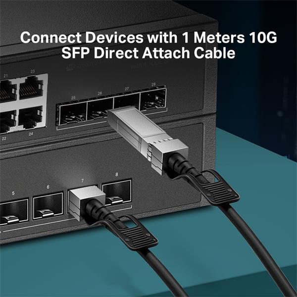 TP-LINK 1M Direct Attach SFP+ Cable for 10 Gigabit ConnectionsSPEC: Up to 1 m Distance