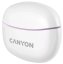 CANYON TWS-5 BT sluchátka s mikrofonem, BT V5.3 JL 6983D4, pouzdro 500mAh+40mAh až 38h, šeříková