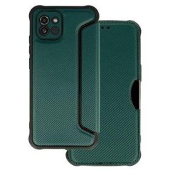 Pouzdro Razor Carbon Book pro Samsung Galaxy A03 tmavě zelené
