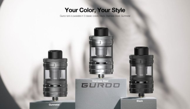 Aspire Guroo - Clearomizer - 5ml (Gunmetal)