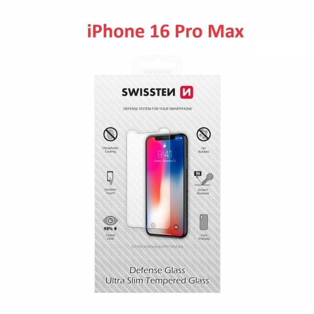 OCHRANNÉ TEMPEROVANÉ SKLO SWISSTEN PRO APPLE IPHONE 16 PRO MAX RE 2.5D