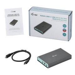i-tec externí box MySafe USB-C/A 2x M.2 SATA, RAID 10Gbps