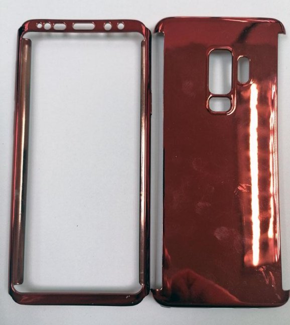 Plastový červený ochranný rámeček displej/zadní sklo pro Samsung Galaxy S9 Plus G965