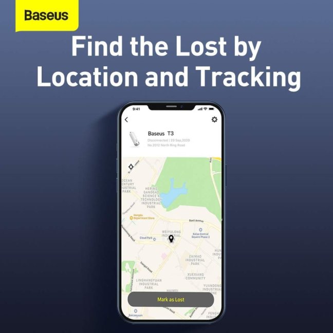 Baseus Home Intelligent T3 Rechargeable anti-lost tracker 80 mAh Black