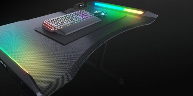 COUGAR stůl MARS 120 RGB 1250 x 810 x 740mm 1xUSB 3.0 & 1x USB-2.0 &  2x3.5 jack, RGB button