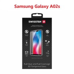 SKLO SWISSTEN ULTRA DURABLE 3D FULL GLUE GLASS PRO SAMSUNG A025 GALAXY A02s ČERNÉ