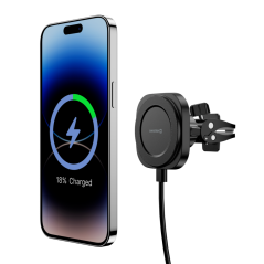 MAGNETICKÝ DRŽÁK DO VENTILACE AUTA SWISSTEN MAGSTICK COMPACT S BEZDRÁTOVÝM NABÍJENÍM 15W/7,5W (kompatibilní s MagSafe)