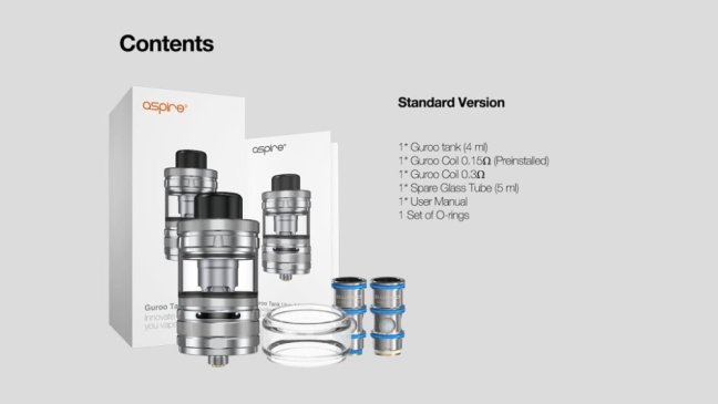 Aspire Guroo - Clearomizer - 5ml (Black)