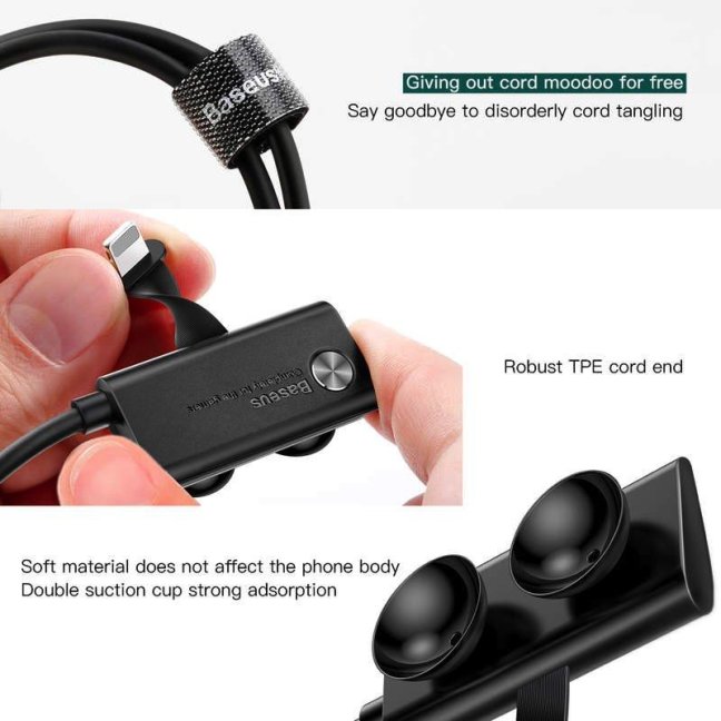 Baseus Lightning Suction Cup Mobile Games Cable 1.5A 3m Black