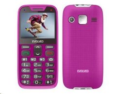 EVOLVEO EasyPhone XR, mobilní telefon pro seniory s nabíjecím stojánkem, růžový