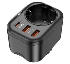 Nabíječka cestovní HOCO NS3, multifunkční, USB-C PD20W + 2x QC3.0 20W, černá
