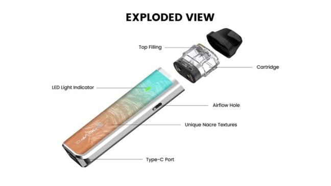 Dovpo Ayce Mini - Pod kit - 1000 mAh - Nacre Purple Red