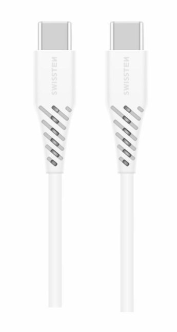 DATOVÝ KABEL SWISSTEN TPE USB-C/USB-C POWER DELIVERY 5A (100W) 2,5 M BÍLÝ