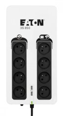 EATON UPS 3S 850 FR, Off-line, Tower, 850VA/510W, výstup 8x FR (CZ), USB, RJ11, 2x USB nabíjení (2A max), bez vent.