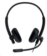 CANYON konferenční headset HS-07, tenký, kompaktní, USB zvuková karta s ovladačem pro hovory, 3.5mm jack, černý