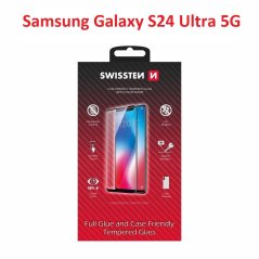 SKLO SWISSTEN FULL GLUE, COLOR FRAME, CASE FRIENDLY PRO SAMSUNG S928 GALAXY S24 ULTRA 5G ČERNÉ